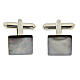 Square cufflinks in gray mother-of-pearl s1
