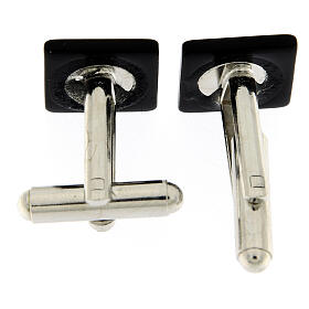 Square black mother-of-pearl cufflinks