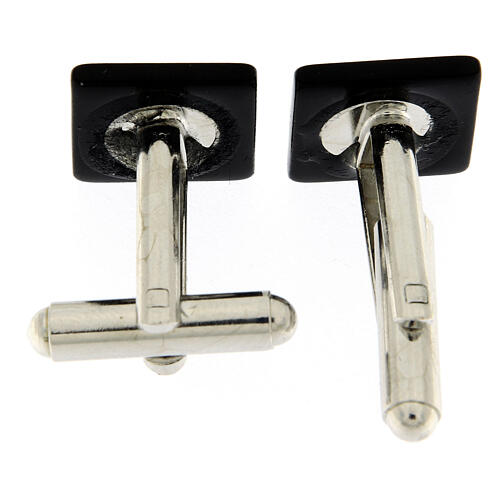 Square black mother-of-pearl cufflinks 2