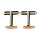 Square white mother-of-pearl cufflinks with cross of Jerusalem s2