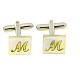Mother of pearl cufflinks Marian gold symbol s1