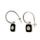 J-hoop earrings, shell, black enamel and 925 silver, HOLYART s1