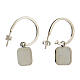 J-hoop earrings, shell, black enamel and 925 silver, HOLYART s5