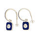 J-hoop earrings, shell, blue enamel and 925 silver, HOLYART s1