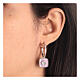 J-hoop earrings, shell, lilac enamel and 925 silver, HOLYART s2