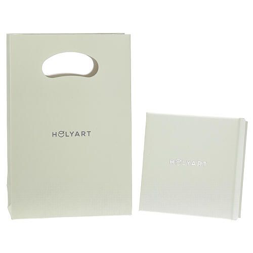 J-hoop earrings, shell, light blue enamel and 925 silver, HOLYART 6