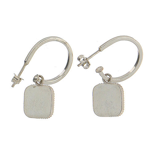 J-hoop earrings, shell, white enamel and 925 silver, HOLYART 5