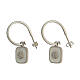 J-hoop earrings, shell, white enamel and 925 silver, HOLYART s1