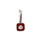 Huggie earrings, shell on red enamel, 925 silver, HOLYART s3