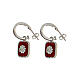 Boucles d'oreille anneaux argent 925 carré rouge avec coquillage HOLYART s1