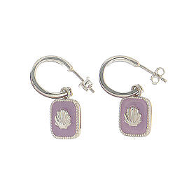 Lilac shell earrings 925 silver HOLYART Collection