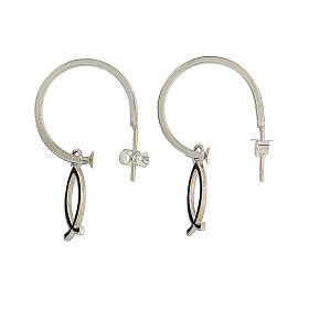 925 silver black fish half hoop earrings HOLYART Collection