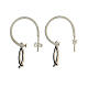 925 silver black fish half hoop earrings HOLYART Collection s1