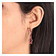 J-hoop earrings, fish-shaped pendant, red enamel and 925 silver, HOLYART s2