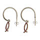 925 silver red fish half hoop earrings HOLYART Collection s1