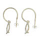 J-hoop earrings, white fish-shaped pendant, 925 silver, HOLYART Collection s1