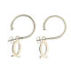 J-hoop earrings, white fish-shaped pendant, 925 silver, HOLYART Collection s5