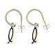 J-hoop earrings, fish-shaped pendant, 925 silver and blue enamel, HOLYART Collection s1