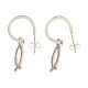 Jesus fish earrings 925 silver lilac half hoop HOLYART Collection s1