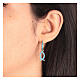J-hoop earrings, fish-shaped pendant, 925 silver and light blue enamel, HOLYART Collection s2