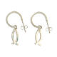 Jesus fish earrings 925 silver teal half hoop HOLYART Collection s5
