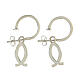 Jesus fish earrings 925 silver white half hoop HOLYART Collection s1