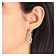 Jesus fish earrings 925 silver white half hoop HOLYART Collection s2