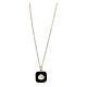 Collier pendentif noir carré avec coquillage argent 925 Collection HOLYART s1