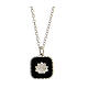 Collana argento 925 conchiglia pendente nero quadrato HOLYART Collection s1