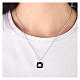 Collana argento 925 conchiglia pendente nero quadrato HOLYART Collection s2