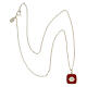 Collier pendentif rouge carré avec coquillage argent 925 Collection HOLYART s4