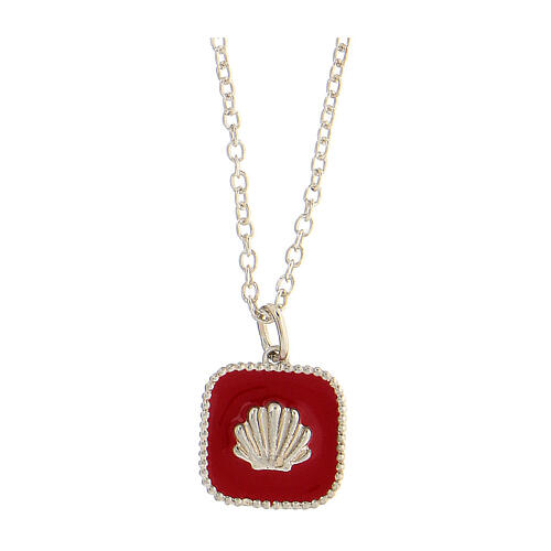 925 silver shell pendant necklace red HOLYART Collection 1