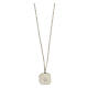 Necklace with square pendant, shell on blue enamel, 925 silver, HOLYART Collection s10