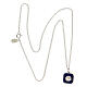 Necklace with square pendant, shell on blue enamel, 925 silver, HOLYART Collection s11
