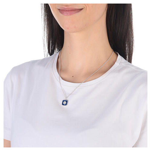 Collar colgante azul concha cuadrado plata 925 HOLYART Collection 9