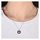 Collar colgante azul concha cuadrado plata 925 HOLYART Collection s8