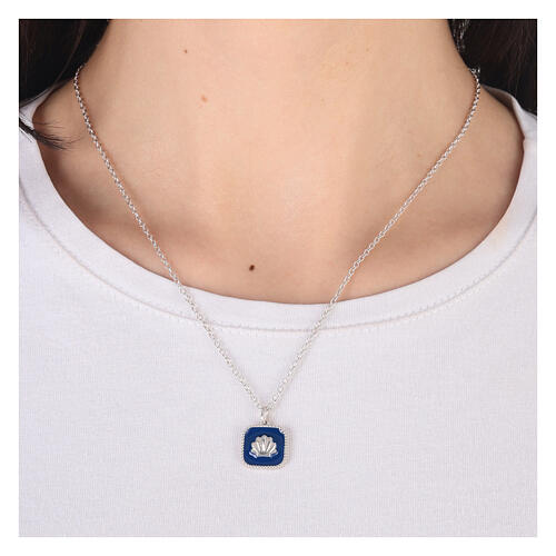 925 silver shell pendant necklace blue HOLYART Collection 2