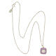 Necklace with square pendant, shell on lilac enamel, 925 silver, HOLYART Collection s5