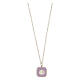 Collier pendentif lilas carré avec coquillage argent 925 Collection HOLYART s1