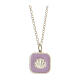 Collier pendentif lilas carré avec coquillage argent 925 Collection HOLYART s1