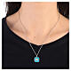 Necklace with square pendant, shell on light blue enamel, 925 silver, HOLYART Collection s2