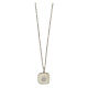 Necklace with square pendant, shell on light blue enamel, 925 silver, HOLYART Collection s3