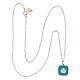 Necklace with square pendant, shell on light blue enamel, 925 silver, HOLYART Collection s5