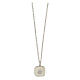 Necklace with square pendant, shell on light blue enamel, 925 silver, HOLYART Collection s5