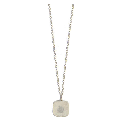 Collana argento 925 pendente conchiglia celeste quadrato HOLYART Collection 5