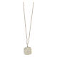 Necklace with square pendant, shell on white enamel, 925 silver, HOLYART Collection s3