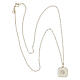 Necklace with square pendant, shell on white enamel, 925 silver, HOLYART Collection s5