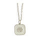 Necklace with square pendant, shell on white enamel, 925 silver, HOLYART Collection s1