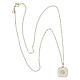 Necklace with square pendant, shell on white enamel, 925 silver, HOLYART Collection s4