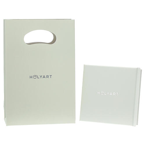 Colar prata 925 pingente quadrado branco com concha coleção HOLYART 6